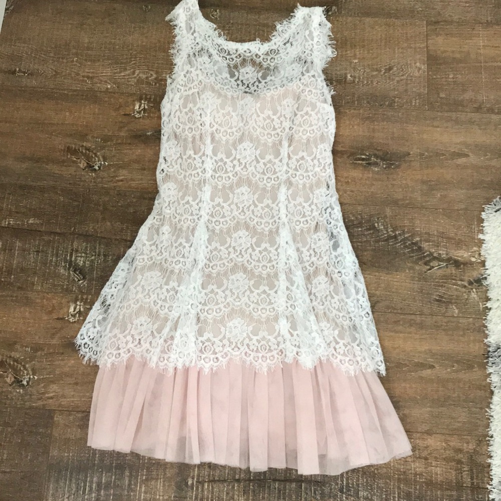 White lace and tulle dress